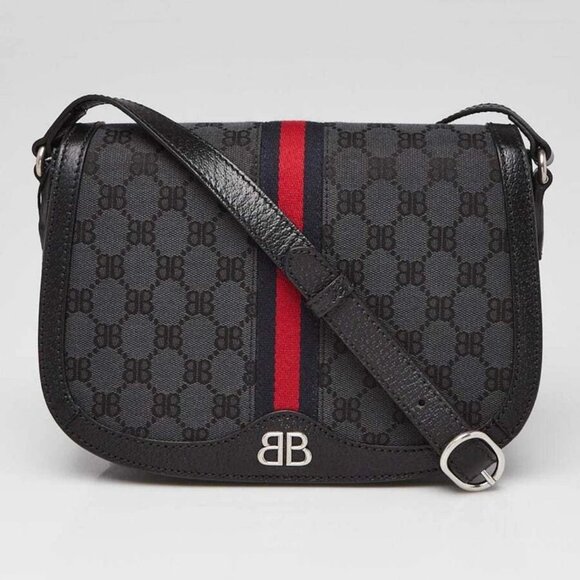 Balenciaga x Gucci Black/Grey Canvas/Leather The Hacker Project Ophidia Cross... - Picture 1 of 10